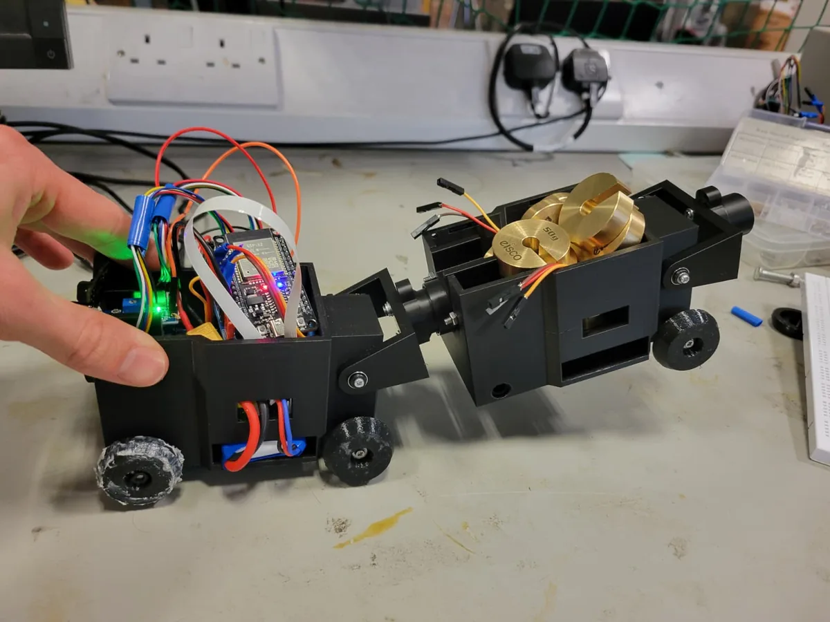 Two robots linking together