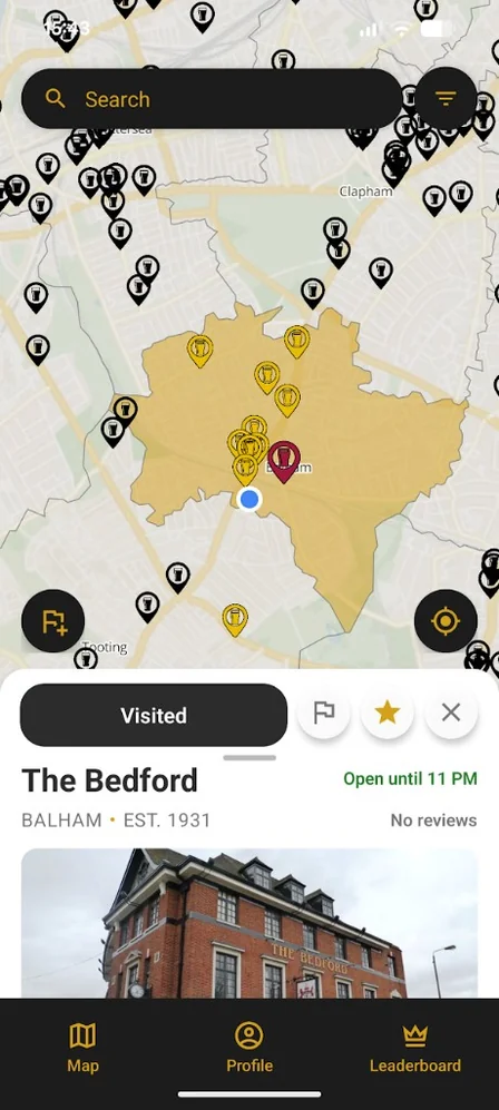 Pub Tracker onboarding: discover pubs